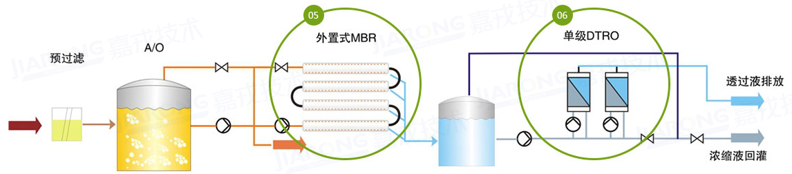 垃圾渗滤液处置工艺，单级DTRO工艺