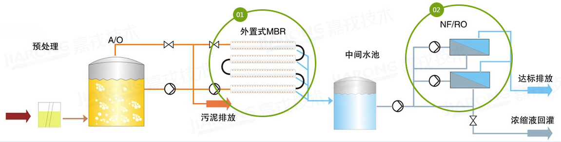 垃圾渗滤液处置工艺，纳滤/反渗入工艺
